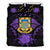 Tuvalu Duvet Cover Set - Tuvalu Coat Of Arms & Purple Hibiscus - Polynesian Pride