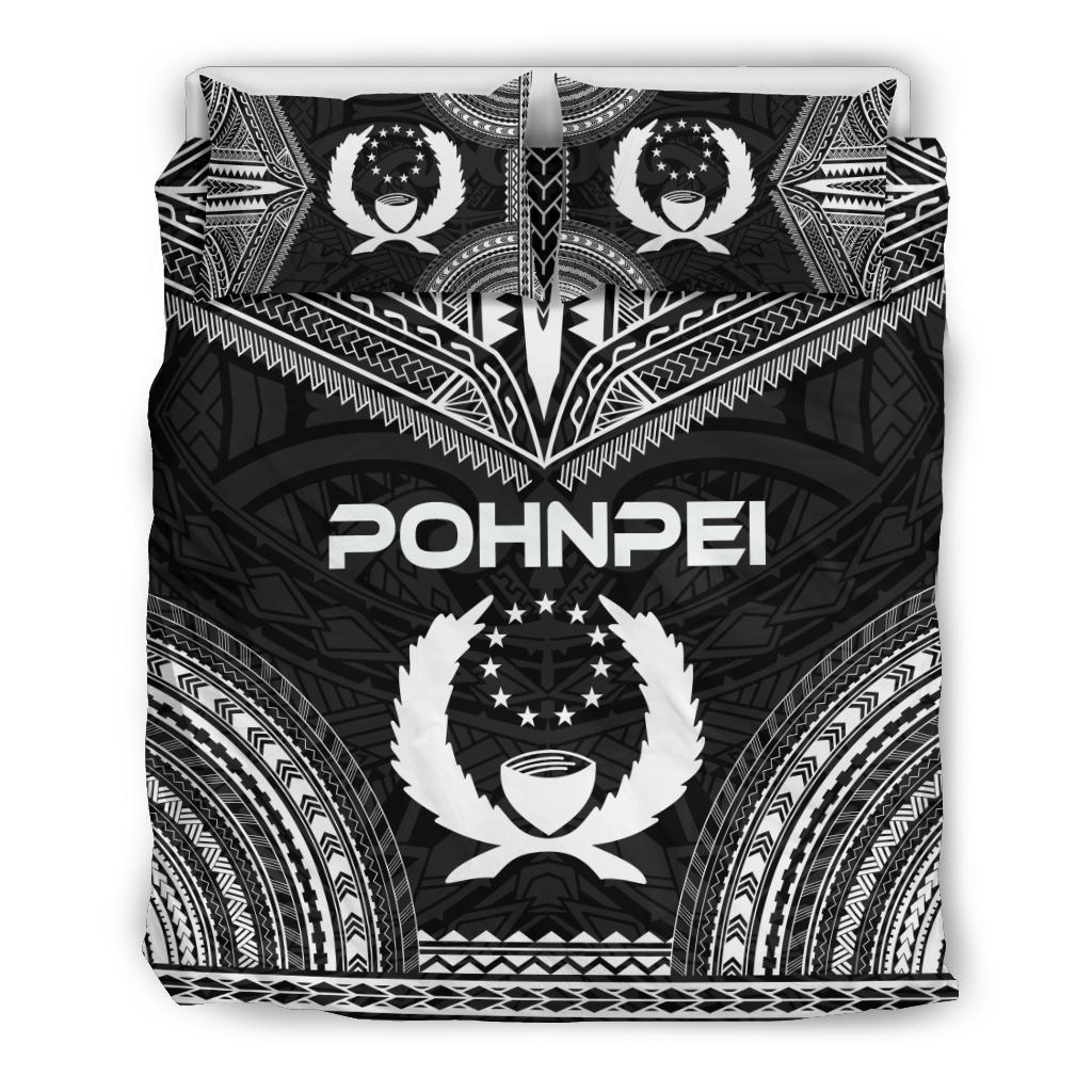 Pohnpei Polynesian Chief Duvet Cover Set - Black Version Black - Polynesian Pride