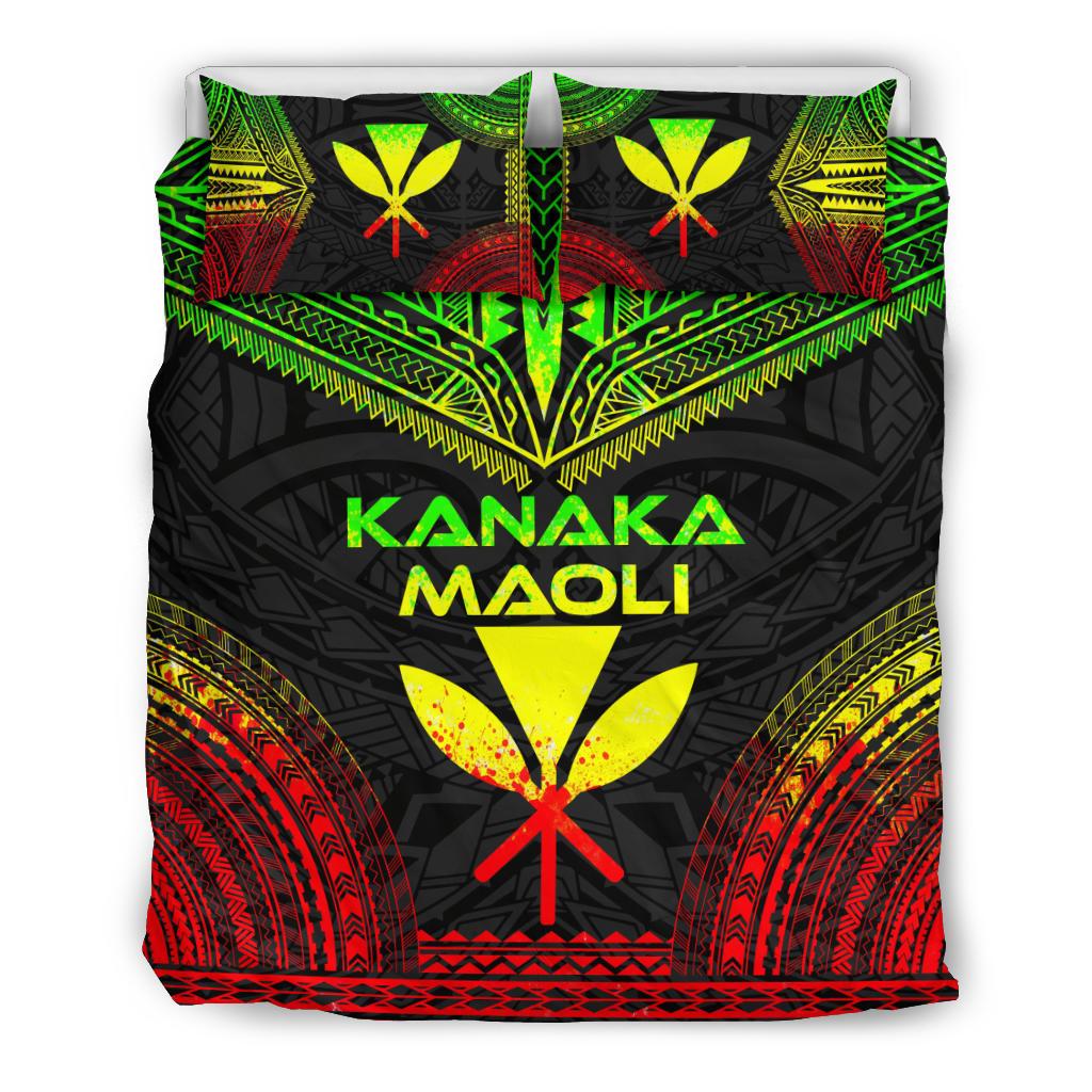 Kanaka Maoli Polynesian Chief Duvet Cover Set - Reggae Version Art - Polynesian Pride