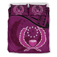 Pohnpei Duvet Cover Set - Pohnpei Flag Pink - Polynesian Pride