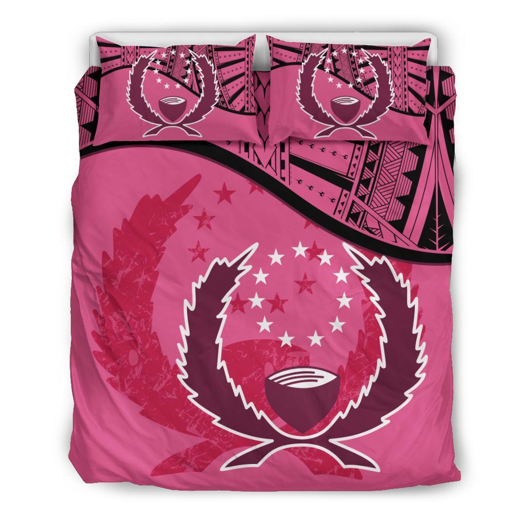 Pohnpei Duvet Cover Set - Pohnpei Flag Pink - Polynesian Pride