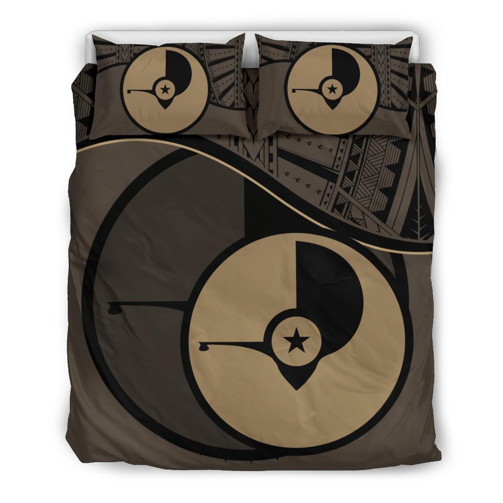 Yap Duvet Cover Set - Yap Flag Tattoo Brown - Polynesian Pride