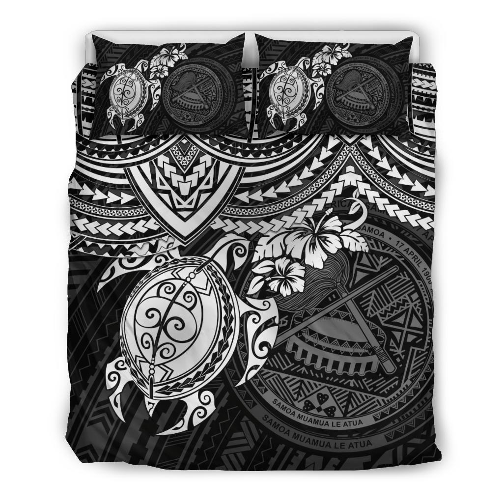 American Samoa Polynesian Duvet Cover Set - Black Turtle - Polynesian Pride