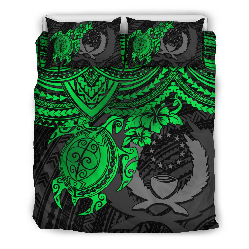 Pohnpei Polynesian Duvet Cover Set - Polynesian Green Turtle - Polynesian Pride
