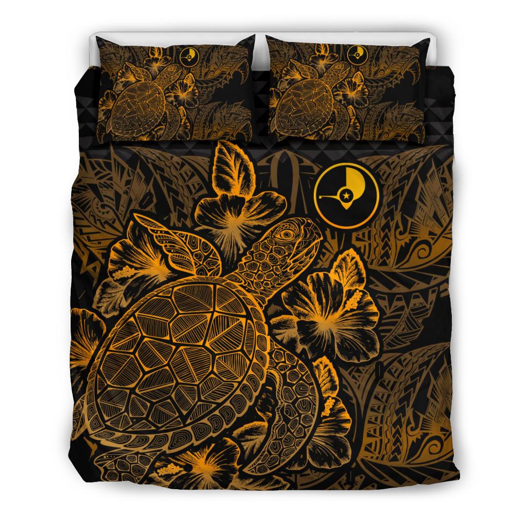 Polynesian Bedding Set - Yap Duvet Cover Set Gold Color front - Polynesian Pride