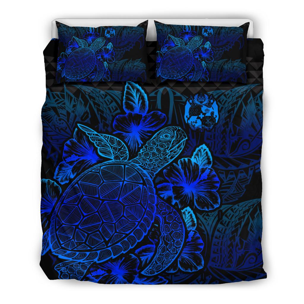 Polynesian Bedding Set - Tonga Duvet Cover Set Blue Color - Polynesian Pride