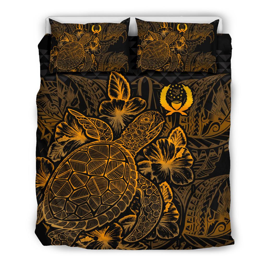 Polynesian Bedding Set - Pohnpei Duvet Cover Set Gold Color - Polynesian Pride