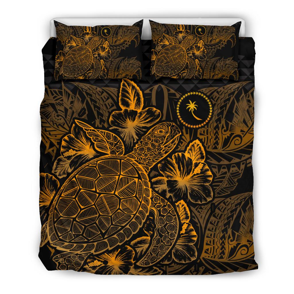 Polynesian Bedding Set - Chuuk Duvet Cover Set Gold Color - Polynesian Pride