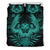 Hawaiian Owl Hibiscus Plumeria Polynesian Bedding Set - Turquoise Turquoise - Polynesian Pride
