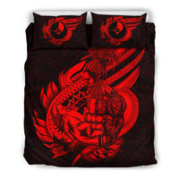 Polynesian Bedding Set - Yap Duvet Cover Set Father And Son Red - Polynesian Pride