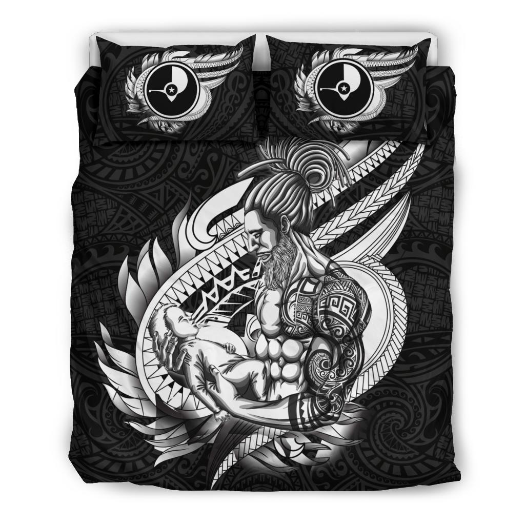 Polynesian Bedding Set - Yap Duvet Cover Set Father And Son Black - Polynesian Pride