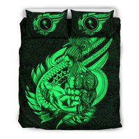 Polynesian Bedding Set - Chuuk Duvet Cover Set Father And Son Green - Polynesian Pride