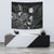 Nauru Tapestry - Turtle Hibiscus Pattern Black Wall Tapestry Small 60" x 51" Black - Polynesian Pride