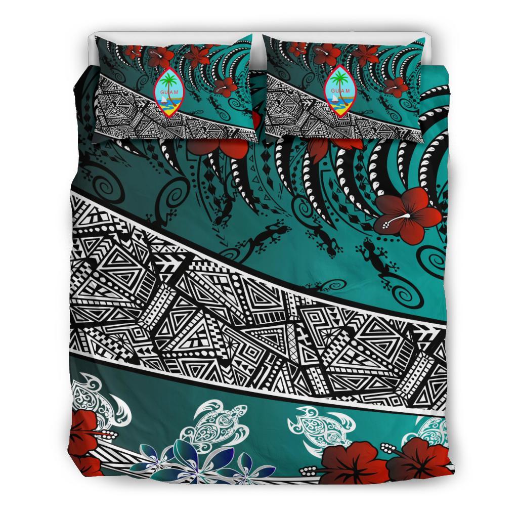 Guam Bedding Set - Lizard And Turtle Green - Polynesian Pride