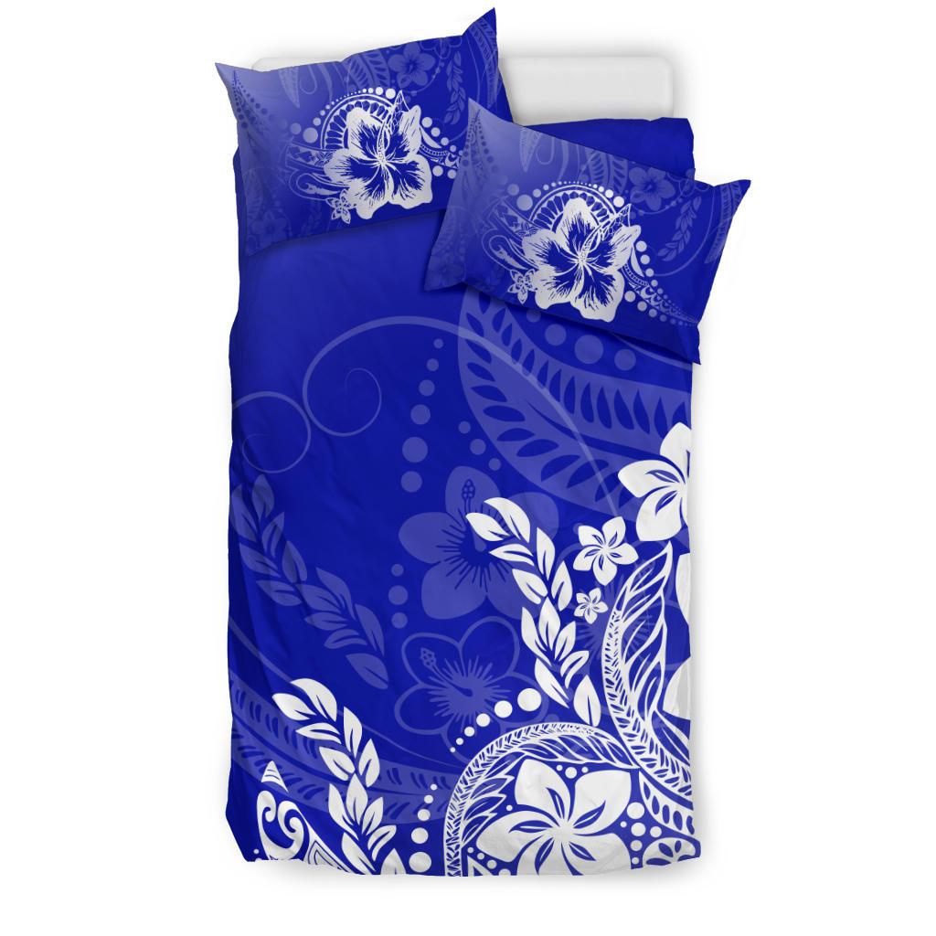 Polynesian Duvet Cover Set - Blue Hibiscus Style - Polynesian Pride