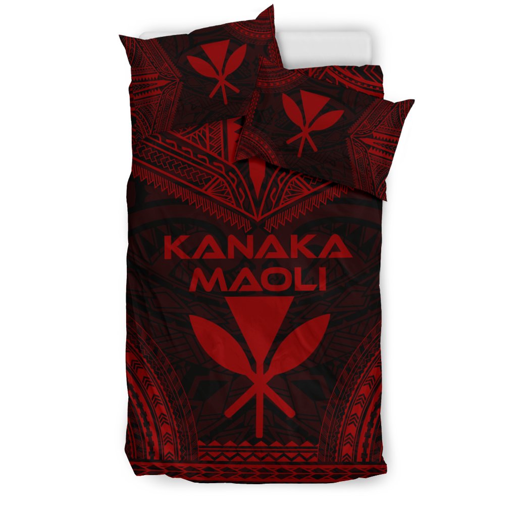 Kanaka Maoli Polynesian Chief Duvet Cover Set - Red Version - Polynesian Pride