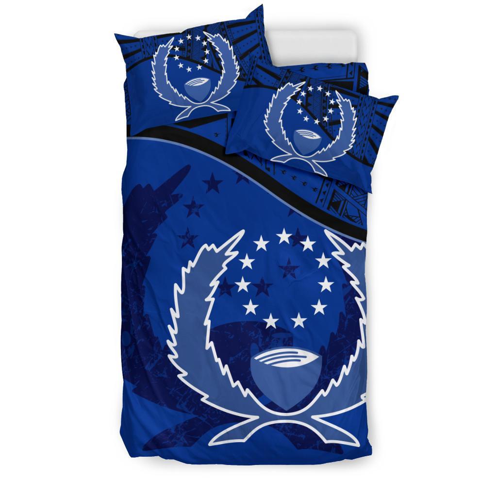 Pohnpei Duvet Cover Set - Pohnpei Flag Dark Blue - Polynesian Pride