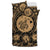 Hawaiian Map Honu Hibiscus Tropic Gold Polynesian Bedding Set - Polynesian Pride