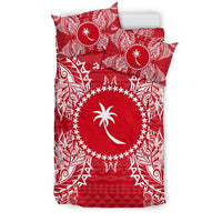 Polynesian Bedding Set - Chuuk Duvet Cover Set Map Red White - Polynesian Pride