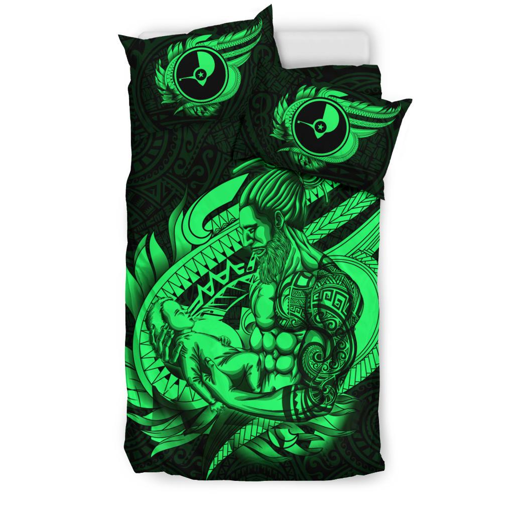 Polynesian Bedding Set - Yap Duvet Cover Set Father And Son Green - Polynesian Pride