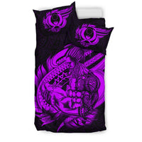 Polynesian Bedding Set - Pohnpei Duvet Cover Set Father And Son Purple - Polynesian Pride