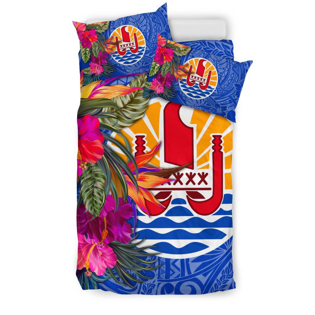 Tahiti Bedding Set - Hibiscus Polynesian Pattern Blue Version - Polynesian Pride