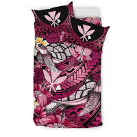 Kanaka Maoli (Hawaiian) Bedding Set - Waves Polynesian Turtle Hibiscus (Pink) - Polynesian Pride