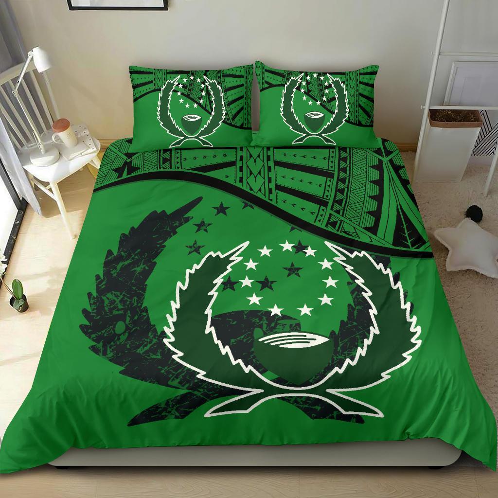 Pohnpei Duvet Cover Set - Pohnpei Flag Green - Polynesian Pride