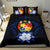 Tonga Duvet Cover Set - Tonga Coat Of Arms & Dark Blue Hibiscus - Polynesian Pride