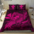 Hawaiian Map Hula Girl Hibiscus Kanaka Polynesian Bedding Set - Pink - Polynesian Pride