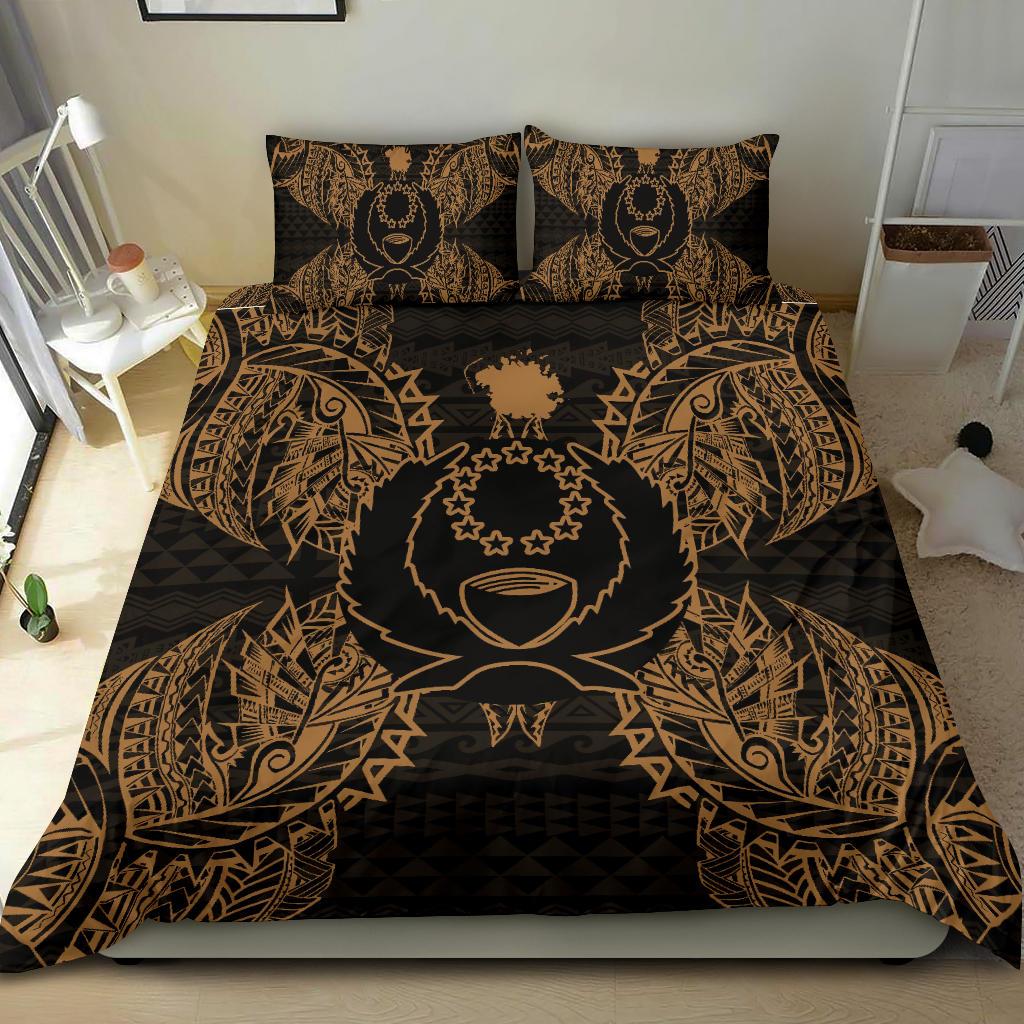 Polynesian Bedding Set - Pohnpei Duvet Cover Set Map Gold - Polynesian Pride