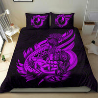 Polynesian Bedding Set - Yap Duvet Cover Set Father And Son Purple - Polynesian Pride