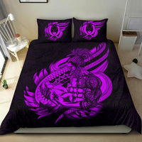 Polynesian Bedding Set - Pohnpei Duvet Cover Set Father And Son Purple - Polynesian Pride
