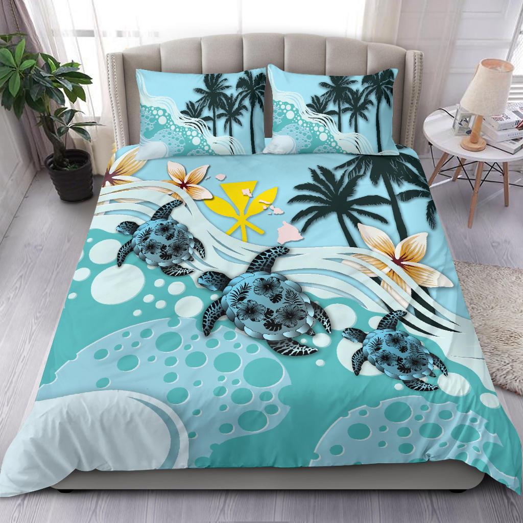 Kanaka Maoli (Hawaiian) Bedding Set - Blue Turtle Hibiscus - Polynesian Pride