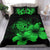 Hawaiian Map Hibiscus Turtle Polynesian Bedding Set - Green - Polynesian Pride