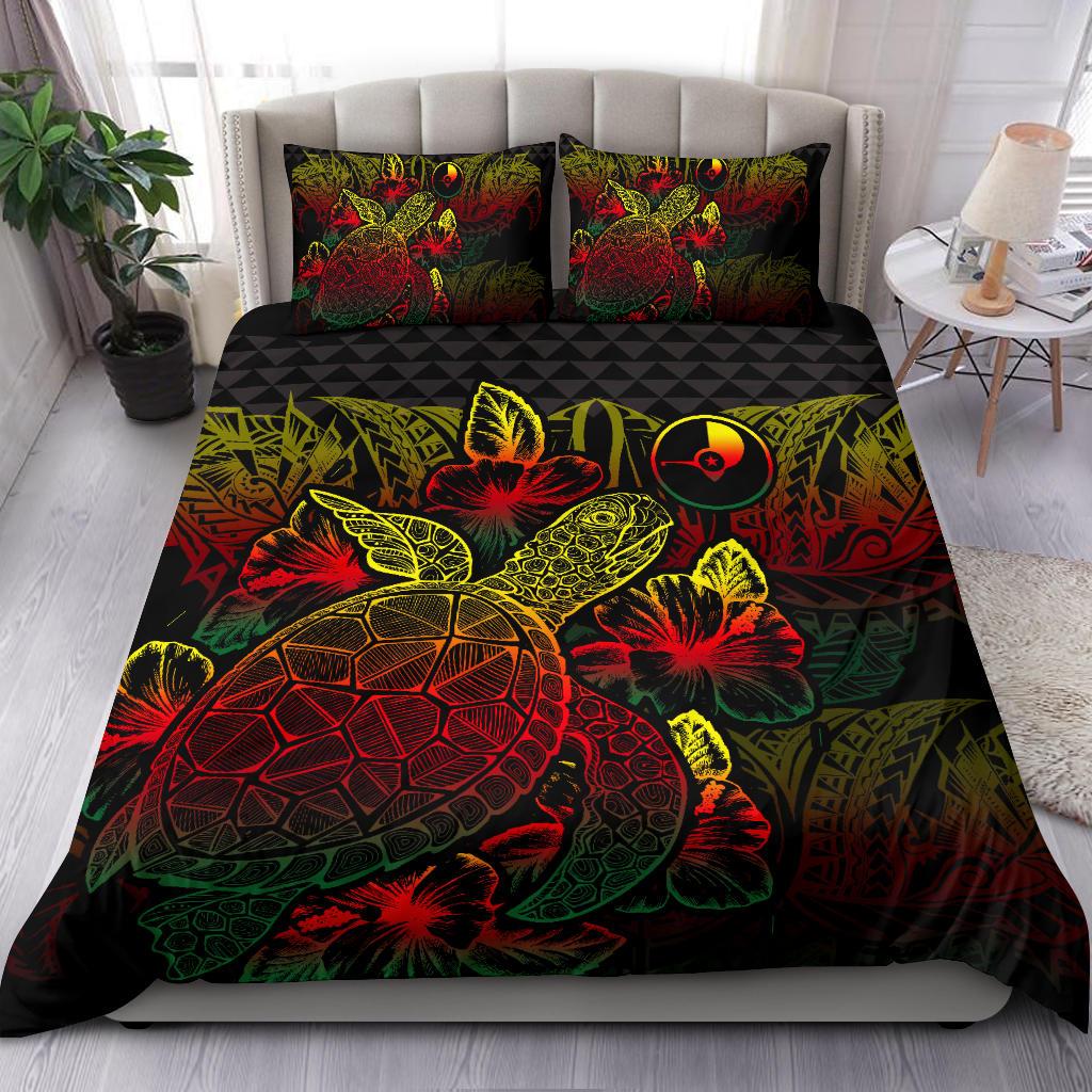 Polynesian Bedding Set - Yap Duvet Cover Set Reggae Color - Polynesian Pride