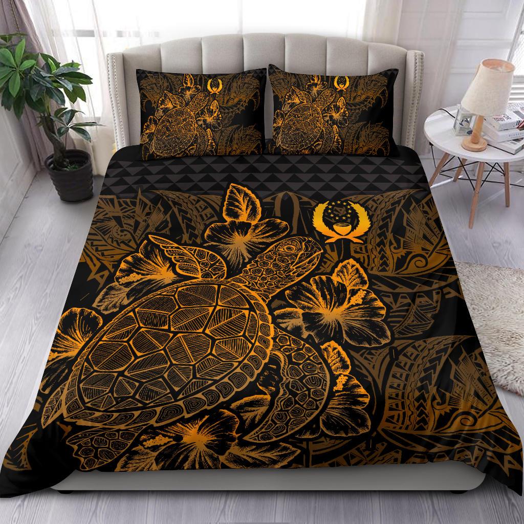 Polynesian Bedding Set - Pohnpei Duvet Cover Set Gold Color - Polynesian Pride