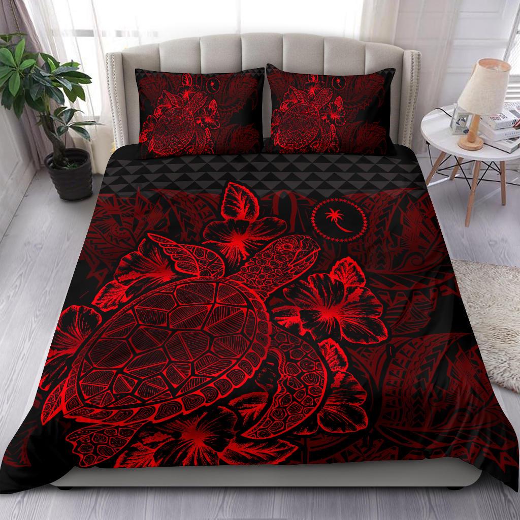 Polynesian Bedding Set - Chuuk Duvet Cover Set Red Color - Polynesian Pride