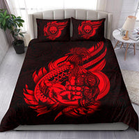 Polynesian Bedding Set - Federated States Of Micronesia Duvet Cover Set Father And Son Red - Polynesian Pride