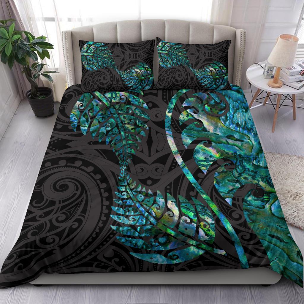 Aotearoa Maori Bedding Set Silver Fern Koru Vibes - Polynesian Pride