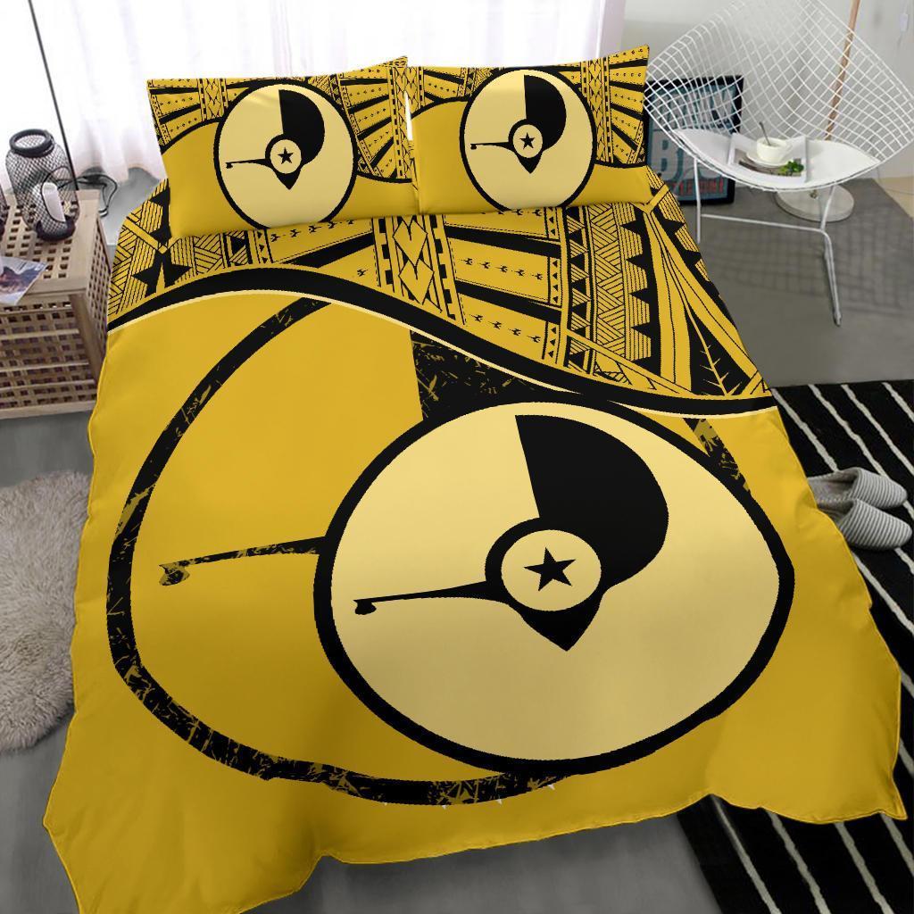 Yap Duvet Cover Set - Yap Flag Tattoo Yellow - Polynesian Pride