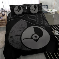 Yap Duvet Cover Set - Yap Flag Tattoo Black - Polynesian Pride