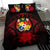 Tonga Duvet Cover Set - Tonga Coat Of Arms & Red Hibiscus - Polynesian Pride