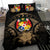 Tonga Duvet Cover Set - Tonga Coat Of Arms & Brown Hibiscus - Polynesian Pride