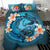 Polynesian Duvet Cover Set - Fiji Bedding Set Blue Plumeria Animal Tattoo - Polynesian Pride