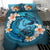 Polynesian Duvet Cover Set - Tonga Bedding Set Blue Plumeria Animal Tattoo - Polynesian Pride