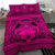 Hawaiian Map Madame Pele Kanaka Plumeria Polynesian Bedding Set Pink - Polynesian Pride