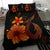 Hawaiian Fish Hook Hibiscus Plumeria Polynesian Bedding Set - Orange - Polynesian Pride
