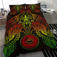 American Samoa Polynesian Duvet Cover Set - Reggae Turtle Manta Ray - Polynesian Pride