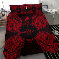 Polynesian Bedding Set - Yap Duvet Cover Set Map Red - Polynesian Pride